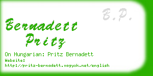 bernadett pritz business card